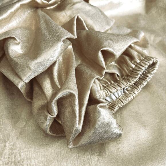 Sam and Jess gold metallic off shoulder ruffle sleeve holiday event glam XXL 2X - Picture 10 of 15